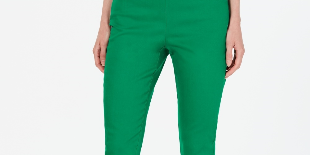 Calça skinny feminina Charter Club Chelsea Stretch Twill, verde, tamanho 6 Petite