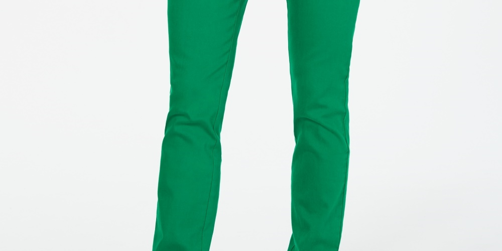 Calça skinny feminina Charter Club Chelsea Stretch Twill, verde, tamanho 6 Petite