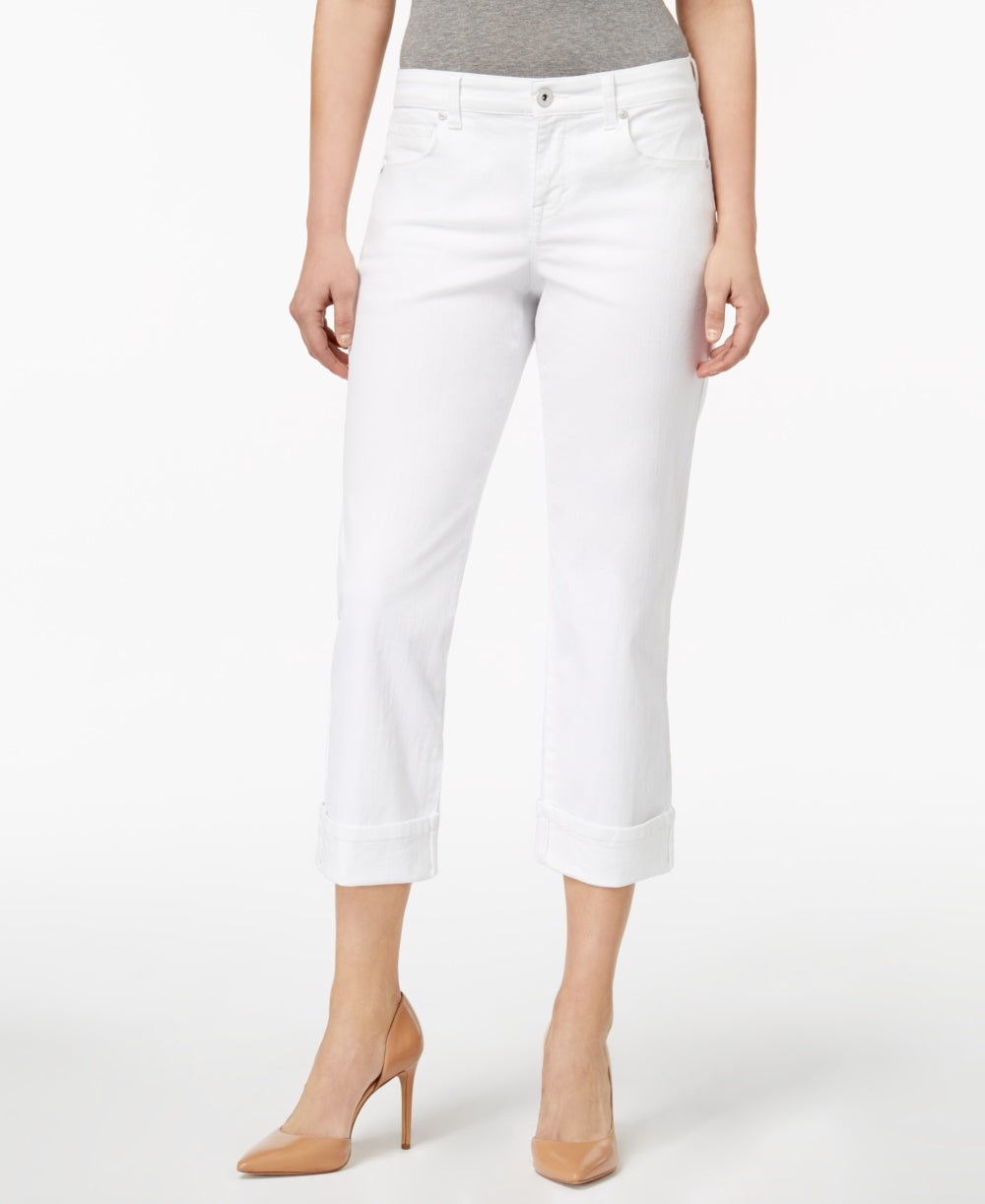 Jeans Capri Curvy-Fit Feminino Estilo &amp; Co Tamanho Natural 10 P