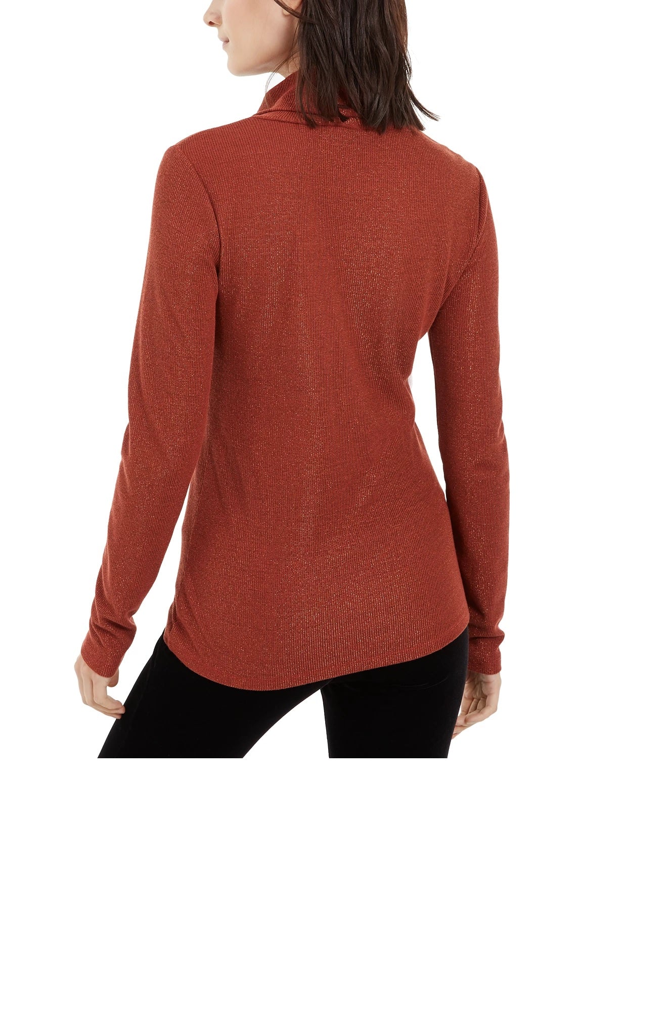 Suéter feminino de gola alta em malha metálica INC International Concepts, vermelho, tamanho PL