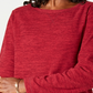 Karen Scott Moletom Feminino Petite Marled Tamanho Médio Vermelho PS