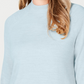 Karen Scott Suéter feminino de gola alta, tamanho grande, azul