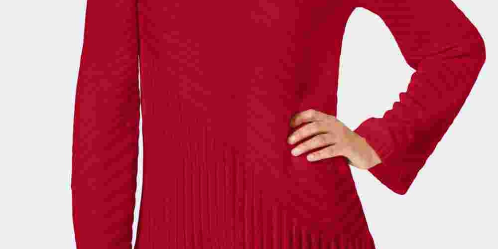Suéter feminino Charter Club com gola alta e costura mista, tamanho médio, vermelho, grande