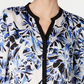Blusa feminina estampada e lisa JM Collection, azul, tamanho pequeno e pequeno