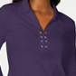 Camisa feminina Karen Scott de algodão com cadarço, roxa, tamanho X-S