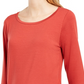 Túnica feminina Eileen Fisher Stretch Tencel Lyocell vermelha tamanho X-G