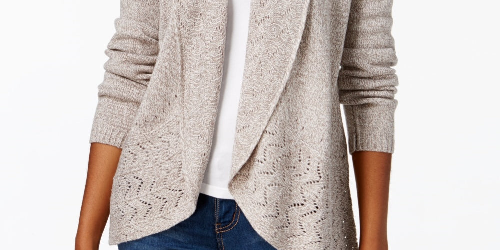 Karen Scott Cardigan Feminino Gola Xale Rustcopper Tamanho Médio