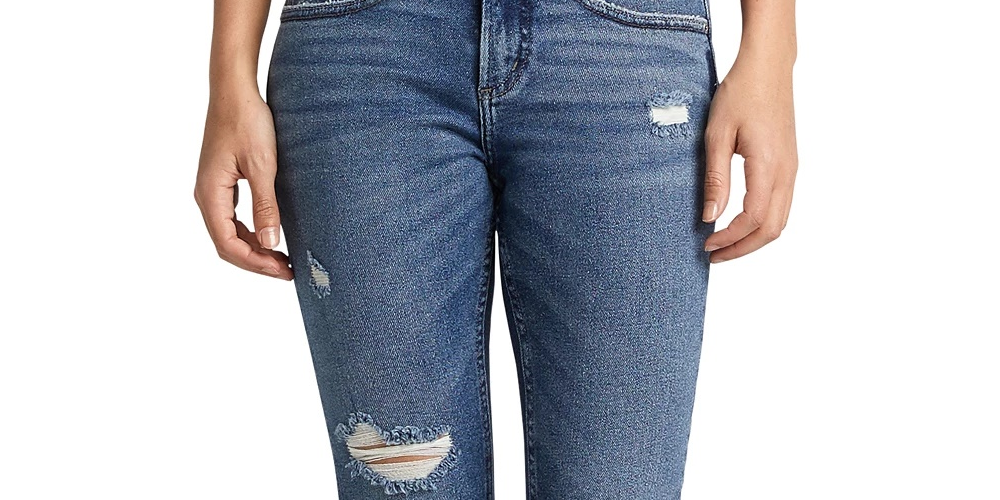 Calça jeans feminina Silver Jeans Co. Not Your Boyfriends Azul Tamanho 30X27