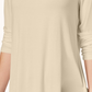 JM Collection Blusa de gola alta feminina bege tamanho médio