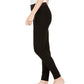 Leggings caneladas femininas Eileen Fisher, pretas, tamanho X-S