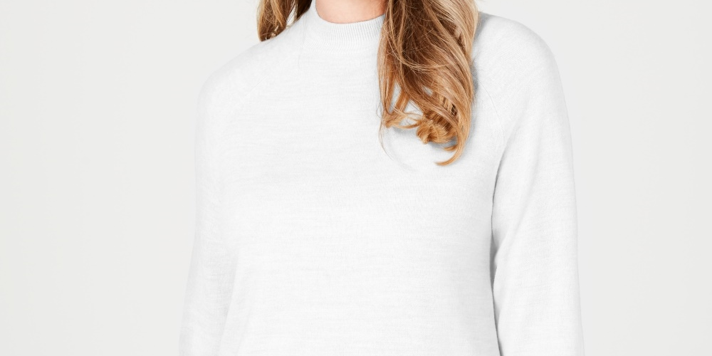 Karen Scott Suéter Feminino Gola Falsa Branco Tamanho PS