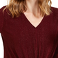Blusa feminina Alfani com listras metálicas e nó frontal, vermelha, tamanho pequeno, extragrande