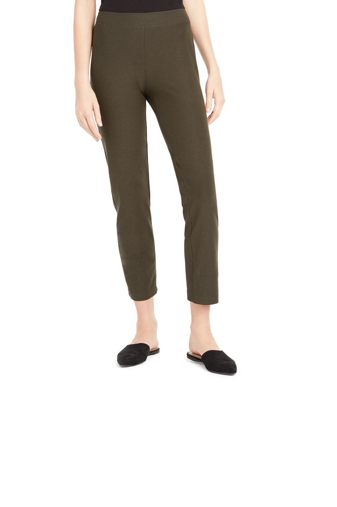 Calça Eileen Fisher Feminina Crepe Elástico Slim Tornozelo Verde Tamanho XS