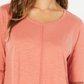 Blusa feminina pequena de crochê com manga sino e acabamento em crochê estilo &amp; co, laranja, tamanho P