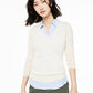 Suéter de cashmere feminino com decote em V Charter Club, tamanho PL