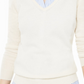 Suéter de cashmere feminino com decote em V Charter Club, tamanho PL