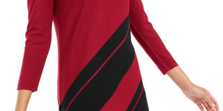 Alfani Túnica feminina pequena listrada assimétrica vermelha tamanho pequeno extragrande