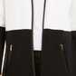 Cardigan feminino Charter Club Petite com acabamento em couro sintético e blocos de cores, branco, tamanho pequeno extragrande