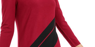 Túnica feminina assimétrica listrada Alfani vermelha tamanho PL