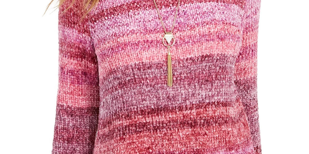 Suéter Feminino Petite Chenille Tingido com Espaço Rosa PP da Style &amp; Co