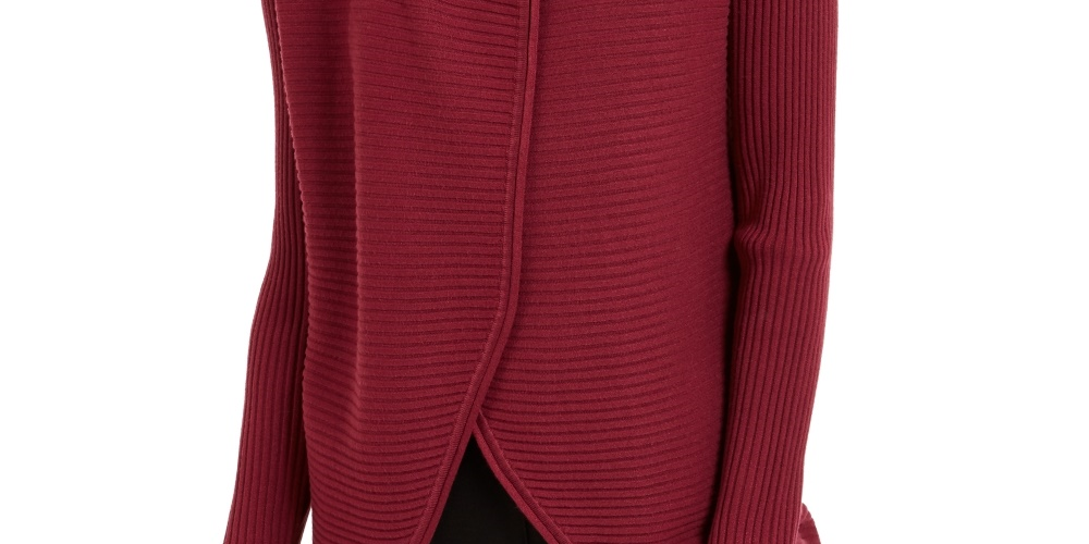 Cardigan conversível com acabamento em pele sintética Alfani feminino, tamanho pequeno, tamanho extragrande, vermelho