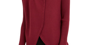 Cardigan conversível com acabamento em pele sintética Alfani feminino, tamanho pequeno, tamanho extragrande, vermelho