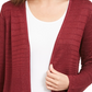 Cardigan feminino Alfani com ponto lurex vermelho, tamanho pequeno médio