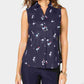 Camisa feminina pequena com estampa floral Charter Club azul tamanho 14 P