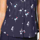 Camisa feminina pequena com estampa floral Charter Club azul tamanho 14 P