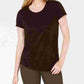 Camiseta feminina de algodão com mangas curtas Style &amp; Co, marrom, tamanho médio