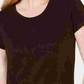 Camiseta feminina de algodão com mangas curtas Style &amp; Co, marrom, tamanho médio