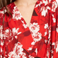 Blusa feminina com estampa floral e sobrepeliz INC International Concepts, vermelha, tamanho PL
