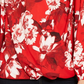 Blusa feminina com estampa floral e sobrepeliz INC International Concepts, vermelha, tamanho PL