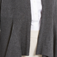 Cardigan feminino canelado com bainha de lenço JM Collection, cinza, tamanho pequeno