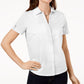 Camisa feminina Karen Scott de algodão com ilhós, branca, tamanho P