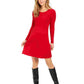 Vestido suéter canelado feminino estilo &amp; co tamanho pequeno vermelho extragrande