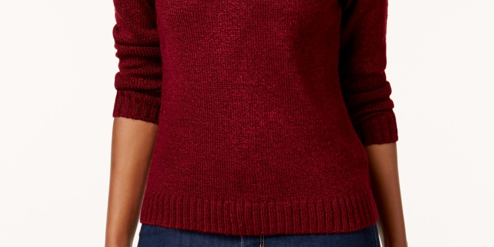 Karen Scott Suéter Feminino com Botões Marmorizados Vermelho Tamanho P