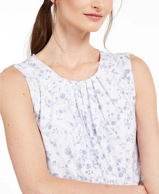 Blusa Calvin Klein Feminina Estampa Floral Plissada Branca Tamanho X-S