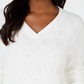 Karen Scott Suéter Feminino Basket Stitch Branco Tamanho Grande