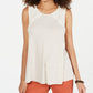 Blusa feminina listrada sem mangas estilo &amp; co, bege, tamanho extragrande