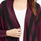 Cardigan feminino Alfani listrado com frente aberta, roxo, tamanho pequeno