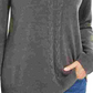 Blusa feminina Karen Scott cinza estampada, manga comprida, gola redonda, suéter, carvão, PS