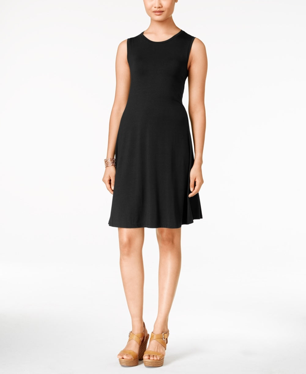 Vestido rodado sem mangas feminino Style &amp; Co, preto, tamanho PM