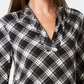 Charter Club Petite Printed Top Feminino Preto Tamanho P