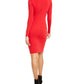 Vestido tubinho falso feminino Thalia Sodi vermelho brilhante tamanho grande