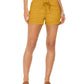 Shorts de popeline feminino estilo &amp; co dourado tamanho extragrande
