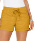 Shorts de popeline feminino estilo &amp; co dourado tamanho extragrande