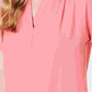 Blusa feminina Charter Club com decote aberto e manga curta, rosa, tamanho PL