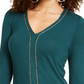 Thalia Sodi Top Feminino com Acabamento em Corrente Verde Tamanho X-G