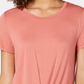 Blusa feminina com decote redondo e bainha torcida, estilo &amp; co, laranja, tamanho PXL